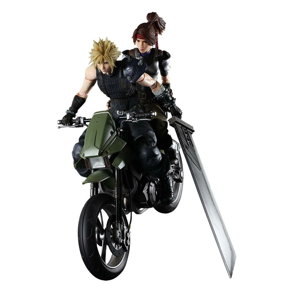 Square Enix Final Fantasy Vii Remake Play Arts Kai Figurines Et Véhicule Jessie, Cloud & Bike