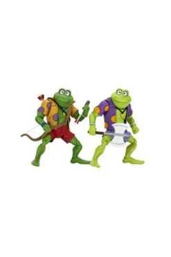 NECA Les Tortues Ninja Pack 2 Figurines Genghis & Rasputin Frog 18 Cm