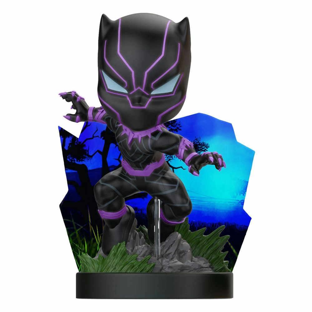 The Loyal Subjects Marvel Mini-diorama Superama Black Panther (kinetic Energy) Sdcc Exclusive 10 Cm