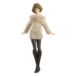 Max Factory Original Character Figurine Figma Female Body (chiaki) With Off-the-shoulder Sweater Dress 14 Cm