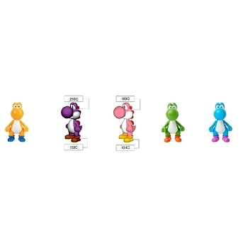 JAKKS PACIFIC Pack 5 Figurines Yoshi 6cm