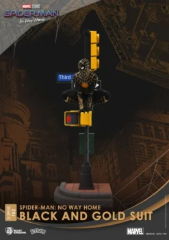 BEAST KINGDOM Spider-man: No Way Home Diorama Pvc D-stage Spider-man Black And Gold Suit 25 Cm