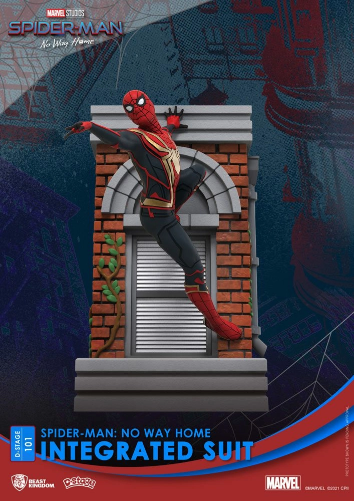 BEAST KINGDOM Spider-man: No Way Home Diorama Pvc D-stage Spider-man Integrated Suit Closed Box Version 16 Cm