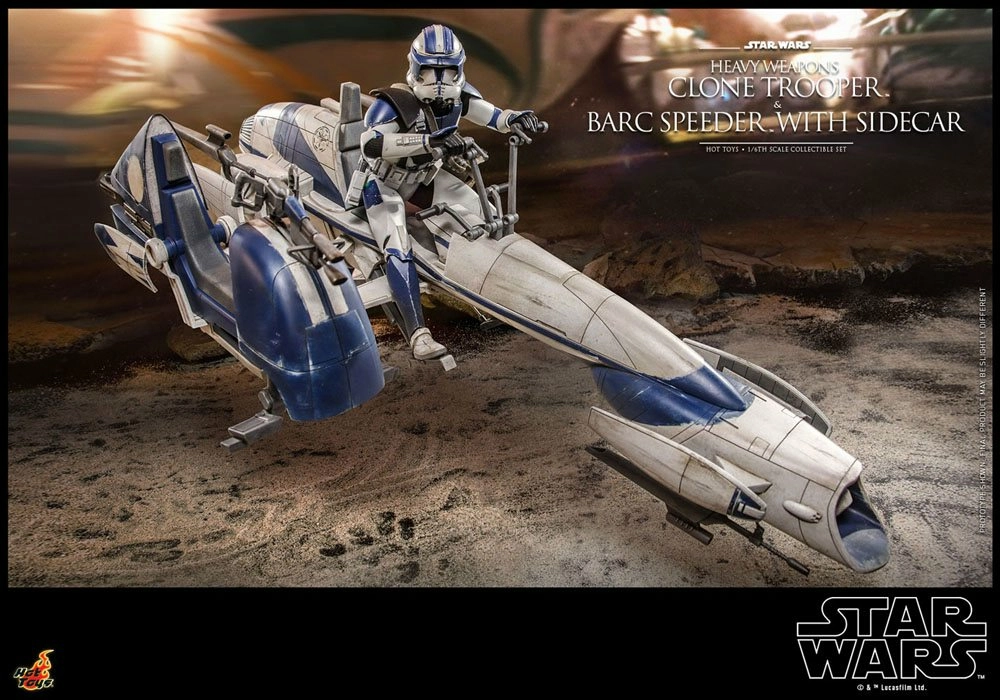 Hot Toys Star Wars The Clone Wars Figurine 1/6 Heavy Weapons Clone Trooper & Barc Speeder With Sidecar 30 Cm - Image 2