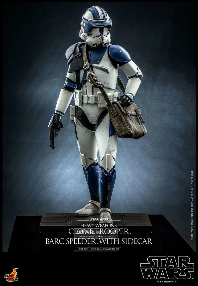 Hot Toys Star Wars The Clone Wars Figurine 1/6 Heavy Weapons Clone Trooper & Barc Speeder With Sidecar 30 Cm - Image 6