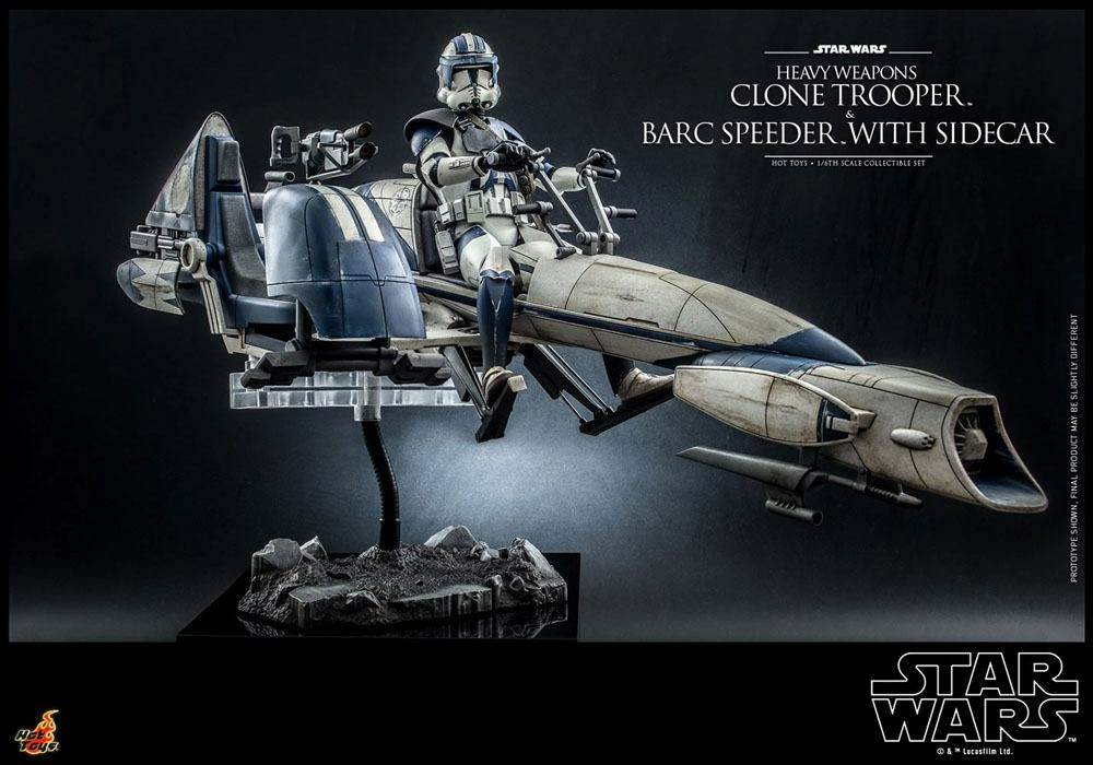 Hot Toys Star Wars The Clone Wars Figurine 1/6 Heavy Weapons Clone Trooper & Barc Speeder With Sidecar 30 Cm - Image 8
