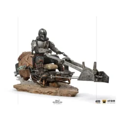 Star Wars The Mandalorian Statuette 1/10 Deluxe Art Scale Mandalorian On Speederbike 18 Cm