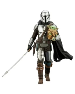 Kotobukiya Star Wars The Mandalorian Statuette Pvc Artfx 1/10 Mandalorian & Grogu With Beskar Staff 18 Cm
